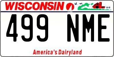 WI license plate 499NME