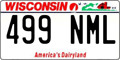 WI license plate 499NML