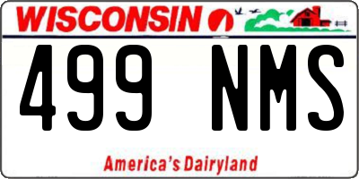 WI license plate 499NMS