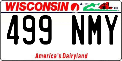 WI license plate 499NMY