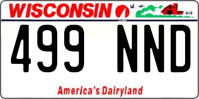 WI license plate 499NND