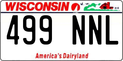 WI license plate 499NNL
