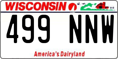 WI license plate 499NNW