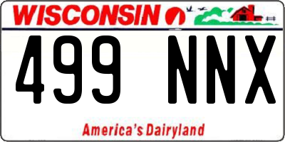 WI license plate 499NNX