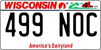WI license plate 499NOC