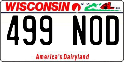 WI license plate 499NOD