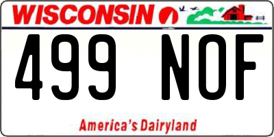 WI license plate 499NOF