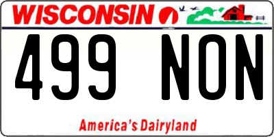 WI license plate 499NON