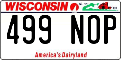 WI license plate 499NOP