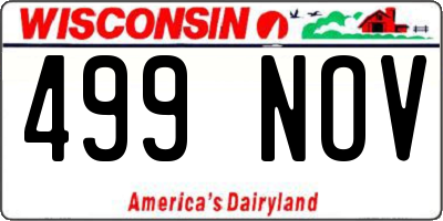 WI license plate 499NOV
