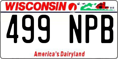 WI license plate 499NPB
