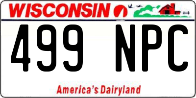 WI license plate 499NPC
