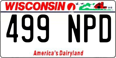 WI license plate 499NPD