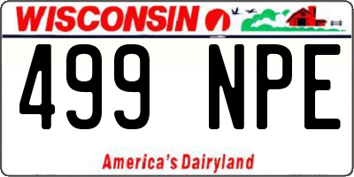 WI license plate 499NPE