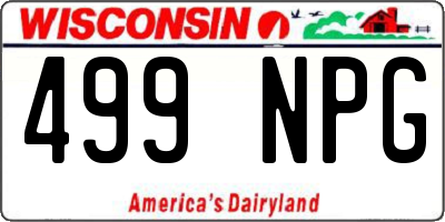 WI license plate 499NPG
