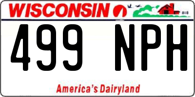 WI license plate 499NPH