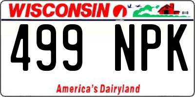 WI license plate 499NPK