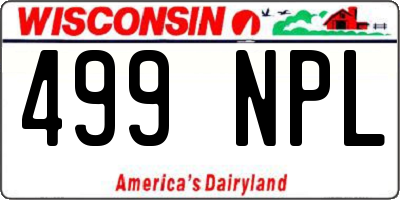 WI license plate 499NPL