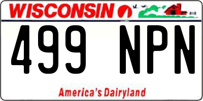 WI license plate 499NPN