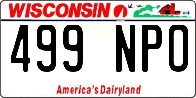 WI license plate 499NPO