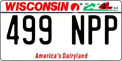 WI license plate 499NPP