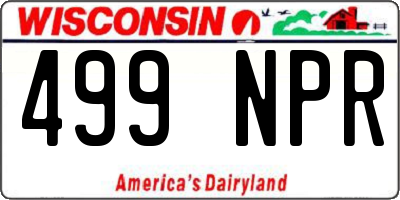 WI license plate 499NPR
