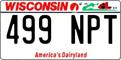 WI license plate 499NPT