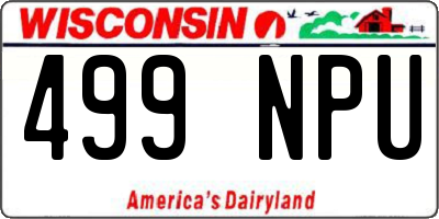WI license plate 499NPU