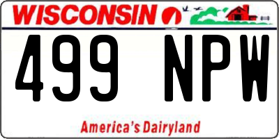 WI license plate 499NPW