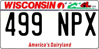 WI license plate 499NPX