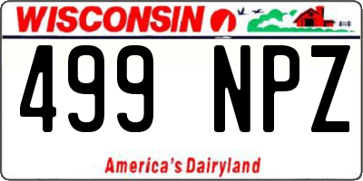 WI license plate 499NPZ