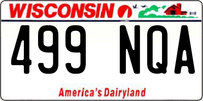 WI license plate 499NQA