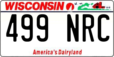 WI license plate 499NRC