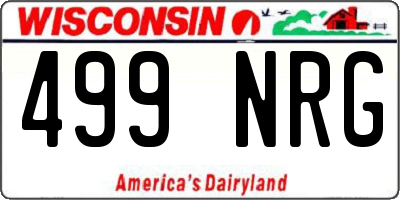 WI license plate 499NRG
