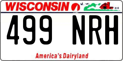 WI license plate 499NRH
