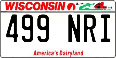 WI license plate 499NRI