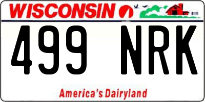 WI license plate 499NRK