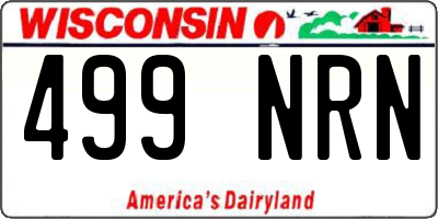 WI license plate 499NRN