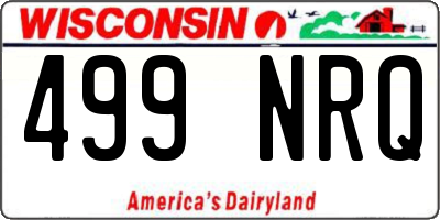 WI license plate 499NRQ
