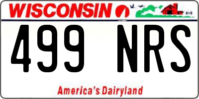 WI license plate 499NRS