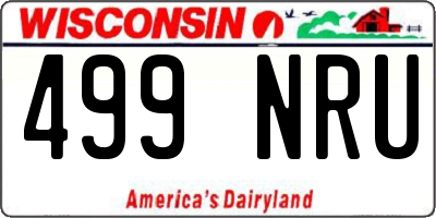 WI license plate 499NRU