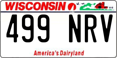 WI license plate 499NRV