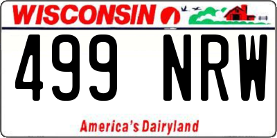 WI license plate 499NRW