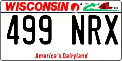WI license plate 499NRX
