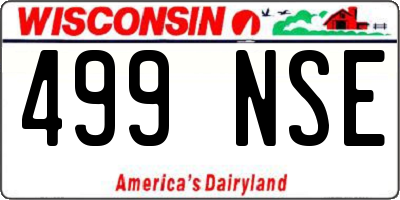 WI license plate 499NSE