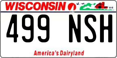 WI license plate 499NSH