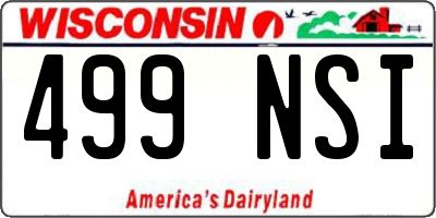 WI license plate 499NSI