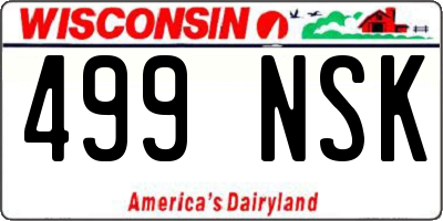 WI license plate 499NSK