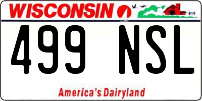 WI license plate 499NSL