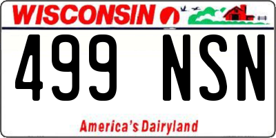 WI license plate 499NSN